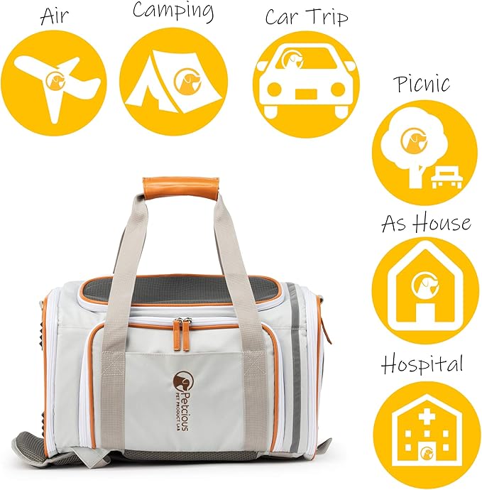 Airline Approved Pet Carrier Backpack Under seat, Soft Unique Dog Purse Travel Carriers Backpacks for Hiking Camping Outdoor, Tote Front Expandable Bag for Small Puppy Dogs in Airplane Car