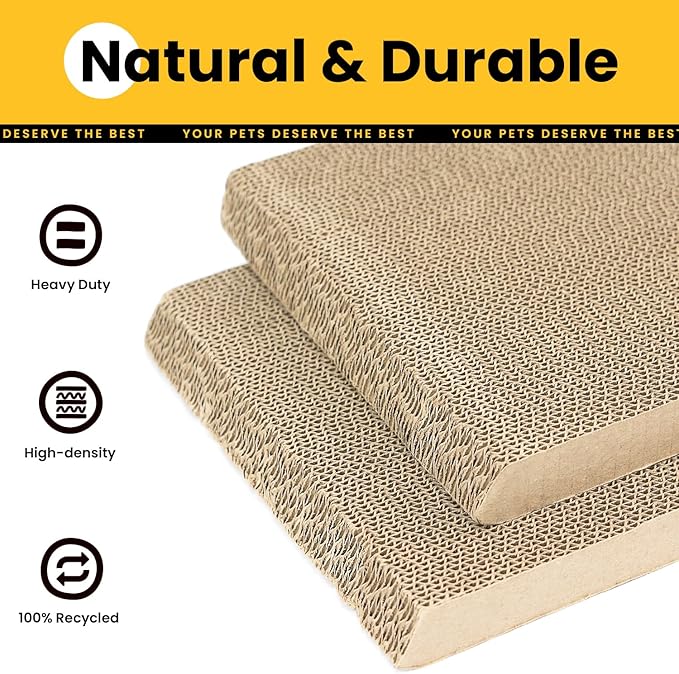 A-Frame Cat Scratcher Vertical & Horizontal Scratching pad for Multiple Cats, Double-Sided Scratch & Lounge Cardboard, Reclaimed Wood Look, Easy Assembly