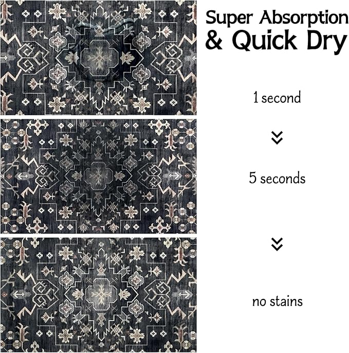 Pet Food Mats for Floor, Absorbent Dog Mat for Food and Water Dispenser, Quick Dry Cat Dog Food Mat Pet Supplies