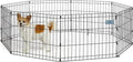 MidWest Homes for Pets Folding Metal Puppy / Dog Exercise Pen, Indoor/Outdoor Playpen with No Door, Provides 16 Sq Feet of Play Space, 18-Inches Tall, Black E-Coated