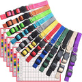 Puppy Collars for Litter,Puppy Collars for Small Puppies Soft Nylon Safety Whelping Litter Collar for Newborn Pets with Record Keeping Charts 12pcs(M)
