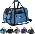 EliteField Soft Sided Pet Carrier (3 Year Warranty, Airline Approved), Multiple Sizes and Colors Available (17" L x 9" W x 12" H, Sapphire Blue)