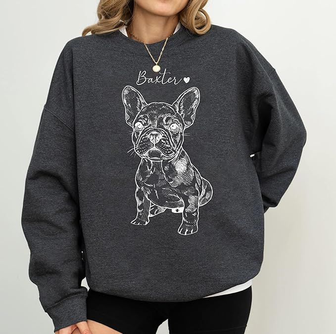 Custom Pet Sweatshirts with Photo and Name, Personalized Dog Sweatshirt, Gifts for Dog Mom, Dad