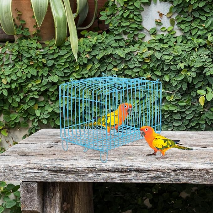Kisangel Metal Bird Travel Cage Small Bird Cage Portable Carrier Storage s Carrying for Pet Product