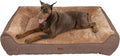 Orthopedic Dog Bed for Extra Large Dogs - Extra Thick Supportive Dog Couch Bed, Pet Beds Sofa with Waterproof Washable Cover & Non-Slip Bottom, Brown, 48x35 Inch