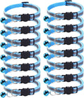14 Pack Breakaway Cat Collar with Bell, Reflective Kitten Collar for Girl Boy Cats, Safety Buckle Adjustable 7.5-12.5 Inch, 0.4 Inch Width Lightweight, Pet Gifts (Sky Blue)