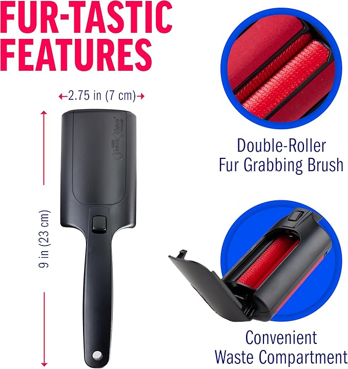 ChomChom Roller Pet Hair Remover – Reusable Lint Roller Pet Hair Removal Tool for Clothes, Couches, Cars and Travel - Cat Dog Hair Remover, Compact, No Sticky Refills Needed (Mini Roller)