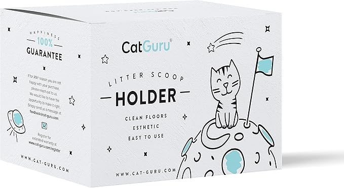 CatGuru Premium Cat Litter Scoop Holder – Heavy-Duty Scooper Storage Caddy, Scoop Stand for Kitty Litter Box, Fits Most Cat Litter Scoops (Black)