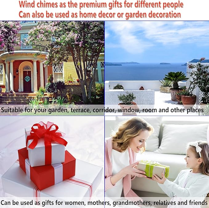 Outdoor Cat Wind Chimes, Gifts for Mom & Grandma & Family, Music Wind Catcher, Mobile Wind Bells, Memorial WindChimes, Blessing Windchime for Garden/Home/Balcony/Lawn/Yard/Indoor/Outside Decoration