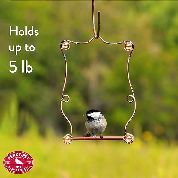 Perky-Pet Copper Beaded Hummingbird Swing - Rust Resistant Finish - Humming Bird Swing for Outdoors - Attract Perching Birds - 90, Copper, Rose Beads