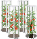 4 Pcs Garden Bird Netting for Round Plant Cage, 59" x 18" Tomato Cage Garden Net Cover with Zipper, Tomato Trellis Insect Bird Barrier Protection Mesh for Vertical Climbing Plants Vegetables Fruits