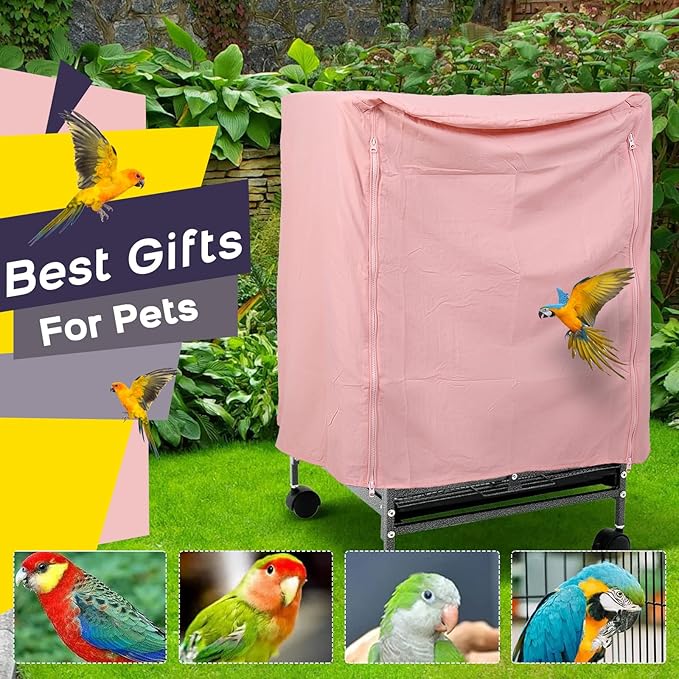 QBLEEV Birdcage Cover, Breathable Night Cover for Bird Cages, Parrot Cage Cover Shade Pet Universal Blackout Windproof Light-Proof Sleep Reduces Distractions Night Accessories Cloth Without Cage