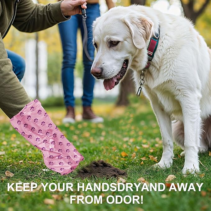 Dog Poop Bags Rolls 300 Count Biodegradable Poop Bags Refills for Dog and Cat Lavender Scented Waste Bag Leak Proof Doggie Poop Bag Doggy Trash Bag Purple