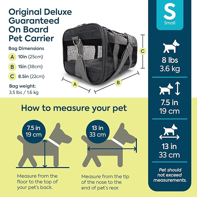 Sherpa Original Deluxe Travel Pet Carrier, Airline Approved & Guaranteed On Board - Charcoal Gray, Small