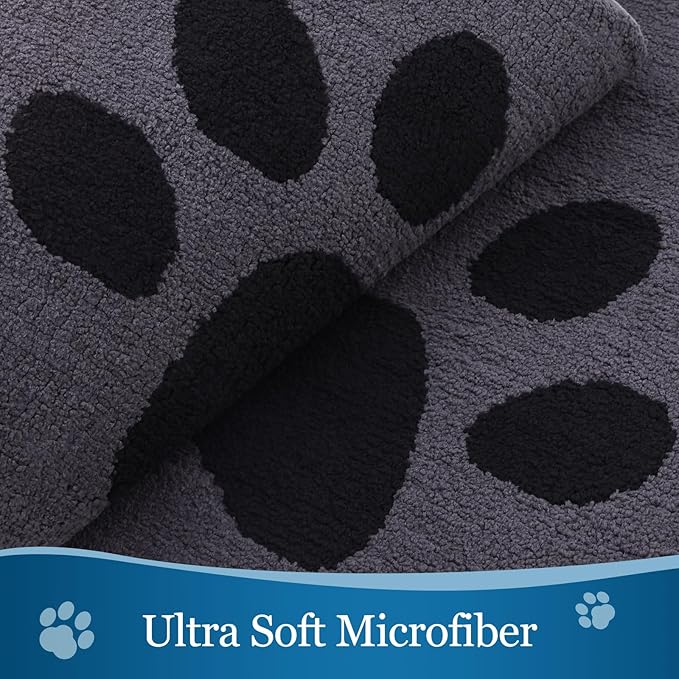 Buganda Dog Door Mat for Muddy Paws, Absorbent Dirt Trapper Washable Indoor Doormats, Non Slip Low-Profile Mud Mat for Dogs, Front Entrance Doormat for Inside Floor (70x47 Inches, Black)