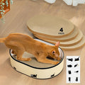 Cat Scratcher Box with 4 Cat Scratching Pads, Mess-Free Design, Refill Scratch Pad, Heavy Duty Corrugated Cardboard Lounger, DIY Stickers Decoration, for Multi-Cat Homes