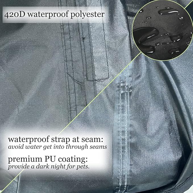 J&C Large Bird Cage Cover 420D Bird Cage Covers Heavy Duty Birdcage Cover Waterproof Bird Cage Covers for Night Blackout Sunlight Patio Birdcage Covers Birdcage Accessories
