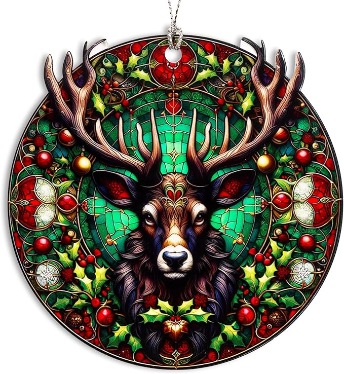 Reindeer Ornament, Reindeer Ornaments for Christmas Tree, Hunting Ornaments for Christmas Tree, Classic Gothic Fantasy Christmas Ornaments 2025, Deer Decor, Woodland Holiday Ornament Gift