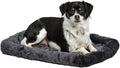 MidWest Homes for Pets QuietTime Dog Bed – Gray Faux Fur Bolster, Ultra-Soft and Machine Washable, Fits 24-Inch Crates and Carriers, for Small Breed Dogs