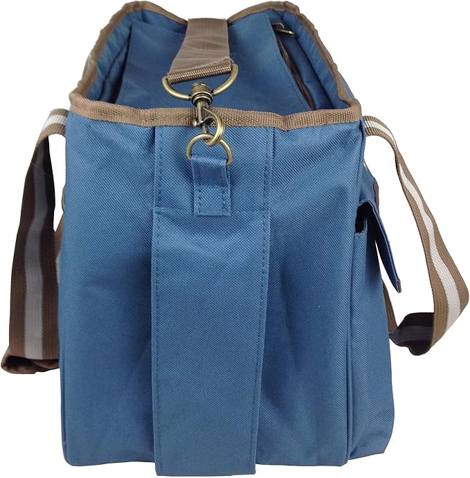 Pet Life ® Dual-Pocketed Fashion Airline Approved Pet Carrier with Included Shoulder Straps and Dual-top mesh Zippers