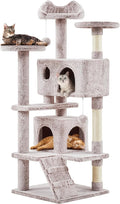 Yaheetech 54in Cat Tree, Cat Tower with Double Condo, Sisal Scratching Posts, and Dangling Balls, Pet Furniture Kitten Play House