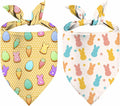 Easter Dog Bandana, 2 Pack Adjustable Holiday Party Pets Rabbit Easter Egg Bandana Triangle Bibs Cat Scarf Set
