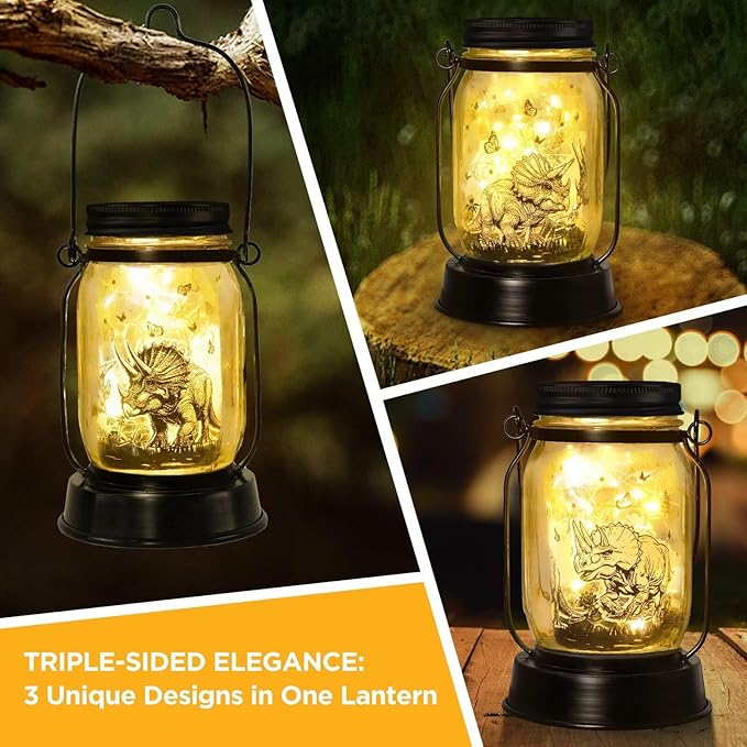kyoryuger for Teens Boy Girls Dinosaur Solar Lantern for Kids, Solar Lights Aesthetic Room Decor for Teen Girls Boys, Garden Decoration Outside for Yard, Patio,Porch