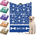 Personalized Paw Print Dog Blanket with Pet Name Face-Custom Puppy Blankets with Picture for Dogs-Customized Dog Memorial Throw Fleece Blanket-Loss of Pets Supplies Sympathy Gift for Bed Sofa Travel