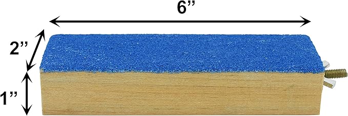 Spoiled Pet® Bird Cage Perch Stand 2-Pack - Beak and Foot Grinding Platform - Parakeets, Cockatiels, Canaries, Finches, Conures, Lories, and Budgies - Hamsters and Gerbils (Wood Perch)