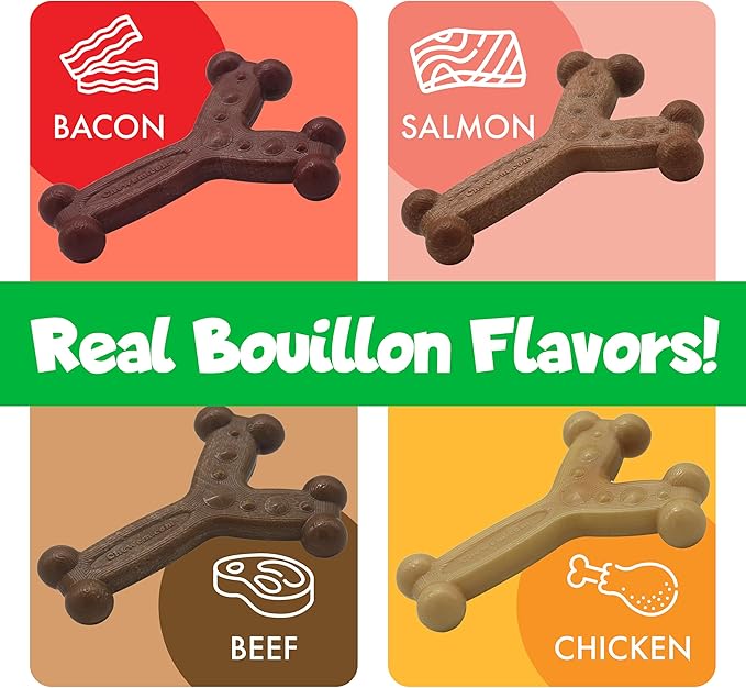 Chew'ems Durable Chewy Dog Toys | Long-Lasting & Flavorful Chew Dog Toys, Large Dog Breeds | Large Dogs, Salmon-Flavored