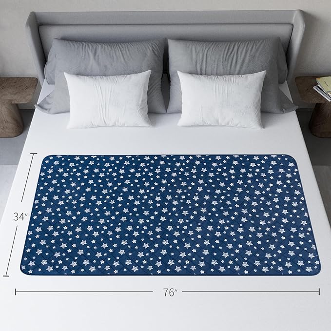 Waterproof Bed Pads Washable, Absorbent Chuck Pads for Incontinence, Washable Pee Pads for Dogs, Waterproof Mattress Protector for Seniors, Bedwetting Kids, Hospitals, Pets, 34"x76" 2 Pack