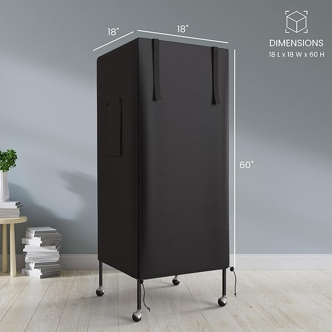 Universal Bird Cage Cover Good Night Blackout Thin Lightweight Breathable Small Animal Cages Cover Pet Removable Durable Protector (Black, 60" H x 18" W x 18" L)