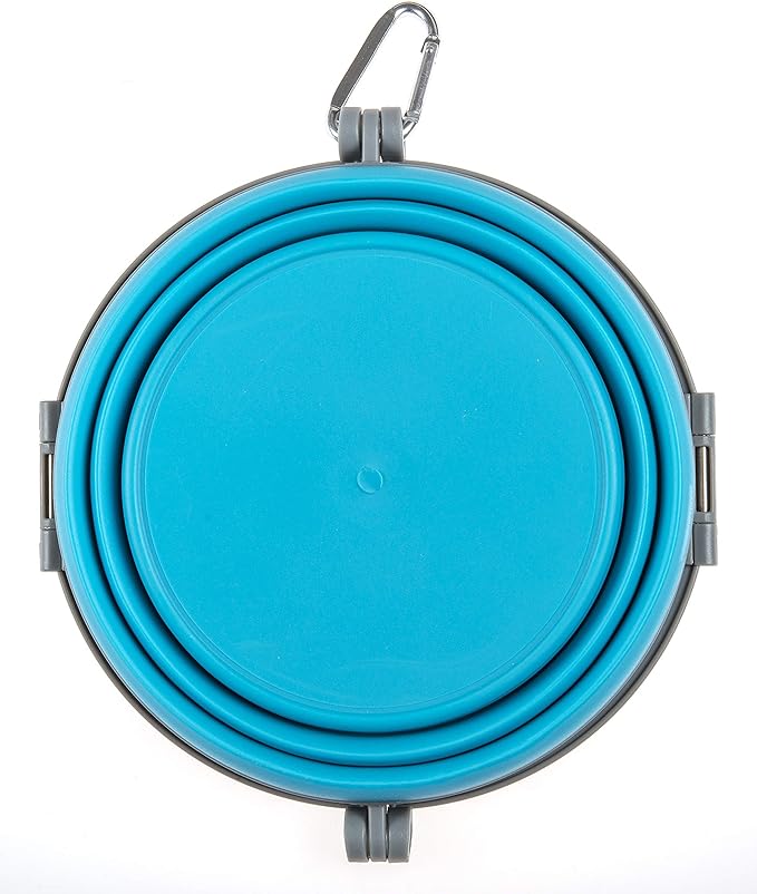 Loving Pets - Bella Roma Portable Travel Dog Bowl Collapsible Dog Food & Water Bowl (Blue, Large)