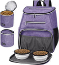 BAGLHER丨Dog Travel Bag Backpack, Airline Approved Pet Supplies Backpack, Dog Travel Bag with 2 Silicone Collapsible Bowls and 2 Food Baskets Purple