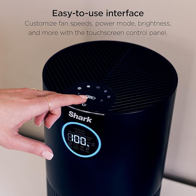 Shark HP232 Clean Sense Air Purifier MAX with Odor Neutralizer Technology, Allergies, HEPA Filter, 1200 Sq Ft, XL Room, Whole Home, Captures 99.98% of Particles, Allergens, Smells & More, Grey