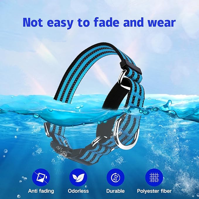 Martingale Dog Collar, Adjustable Nylon Reflective Collar with Buckle No Pull Dog Collar for Small Medium Large Dogs（Blue L