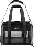 Katziela Deluxe Quilted Airline Approved Pet Dog & Cat Carrier for Airplane Travel (Large, Black)