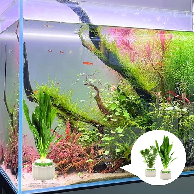 16 Pack Aquarium Plant Weights, Aquatic Plants Fixed Ring Set, Anti-Floating Ceramic Aquarium Plant Rings, Aquarium Landscape Decoration Fish Tank Accessories 1.8 x 1.3 Inch