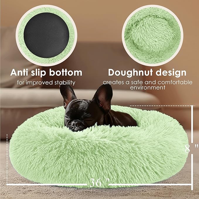 Extra Large Dog Beds, 36 Inch Human Dog Anxiety Relief Comfort Bed, Indestructible & Chew Proof Pet Beds (Green)