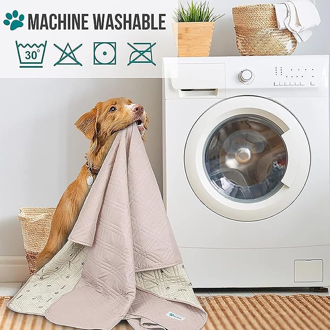 PetAmi Waterproof Couch Cover for Dogs, Reversible Furniture Cover Sofa Protector for Pet Cat Bed, Washable Blanket Dog Cover for Couch Seat, 52x82 Beige