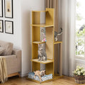 PAKASEPT 65.5" Tall Cat Tree, Multi-Level Modern Cat Tower with Sisal Scratching Posts, Cat Bed, Cat Balls, Freestanding Wooden Cat Activity Center, Cat Tree Tower for Indoor Small Large Cats