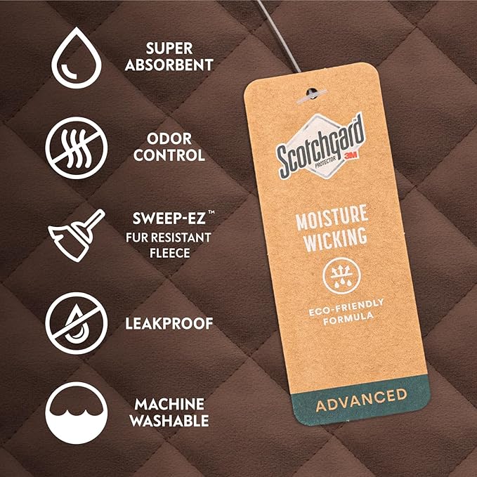 Paw Inspired Waterproof Fitted Cover for Dog Bed | Washable Bed Protector for Dog Mattress | Removable Replacement Cover for Small Pet Bed (Dark Brown, 30 x 20 x 5 Inch)