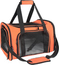 Soft Sided Carrier for Small Medium Cats Dogs,Removable Pad Collapsible Travel Pet Carrier Large Orange