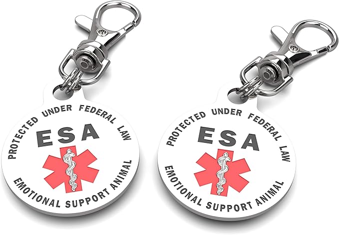 ESA tag Emotional support animal tag emotional support animals ID emotional support dog vest Service Dog animal ESA service dog patch tag collar tags for small dogs collars medical patches sevice esa