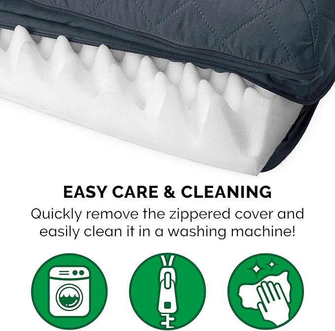 FurHaven Classic Sofa Orthopedic Dog Bed for Large Dogs, with Orthopedic Egg Crate with a Solid Orthopedic Foam Base for Joint Support, Removable Washable Cover, Large, Quilted Sofa, Iron Gray