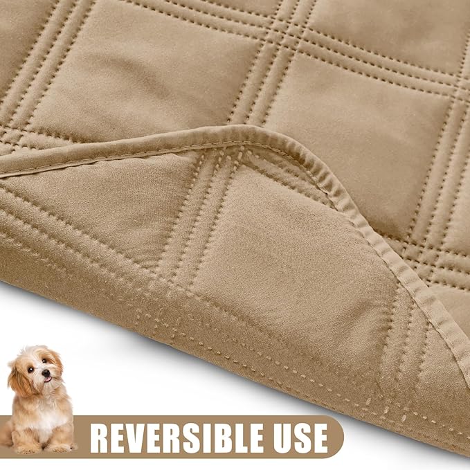 Smiry Waterproof Dog Bed Cover Blanket 52x82, Soft Reversible Pet Blanket, Washable Leakproof Cats Dogs Couch Cover for Sofa, Couch, Furniture, Camel/Camel