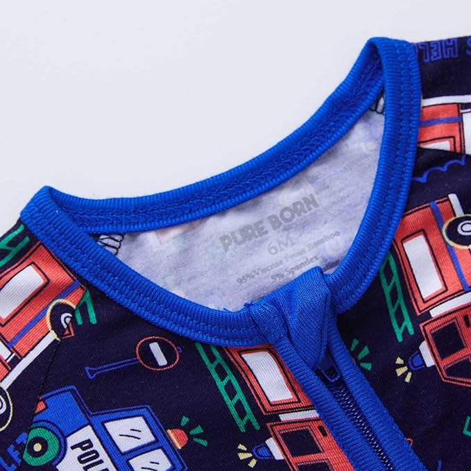pureborn Baby Infant Boys Girls Sleeper Snug Fit Viscose from Bamboo Pajamas Zipper Pjs 0-24 Months