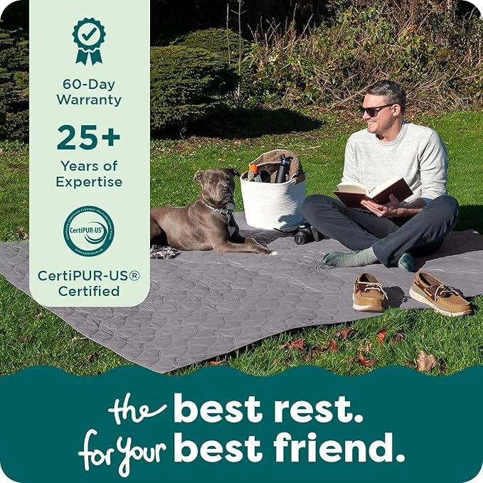 FurHaven Waterproof Blanket & Furniture Protector Cover with Non-Slip Backing, Machine Washable, Jumbo/King, Quilted Twill, Gray