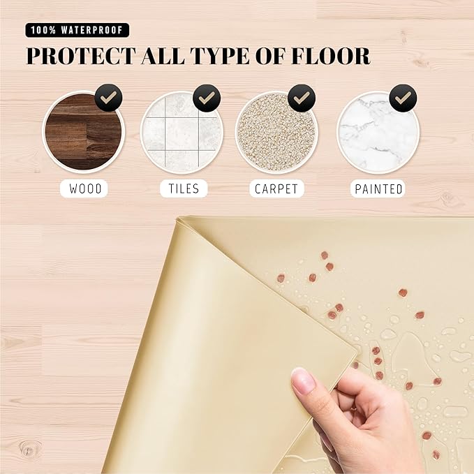 AVERYDAY 100% Waterproof Thicker Silicone Dog Food Mat, 0.63'' Raised Edge Bowl Mat for Food & Water, Non Slip Pet Feeding Placemat for Messy Drinkers, Perfect for Large Medium Small Breeds, 32"x24"