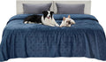 Bedsure Waterproof Bed Cover for Dogs Washable - Waterproof Blanket for King Bed Couch Sofa Cozy, Lightweight Furniture Protector for Pet Cat Quick Drying, Navy, Cal King，82x120IN